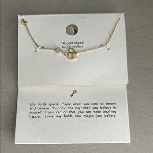 Gold Dipped Lock Necklace